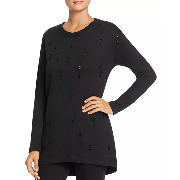 Alison Andrews Distressed Tunic Sweatshirt - Picture 1 of 8